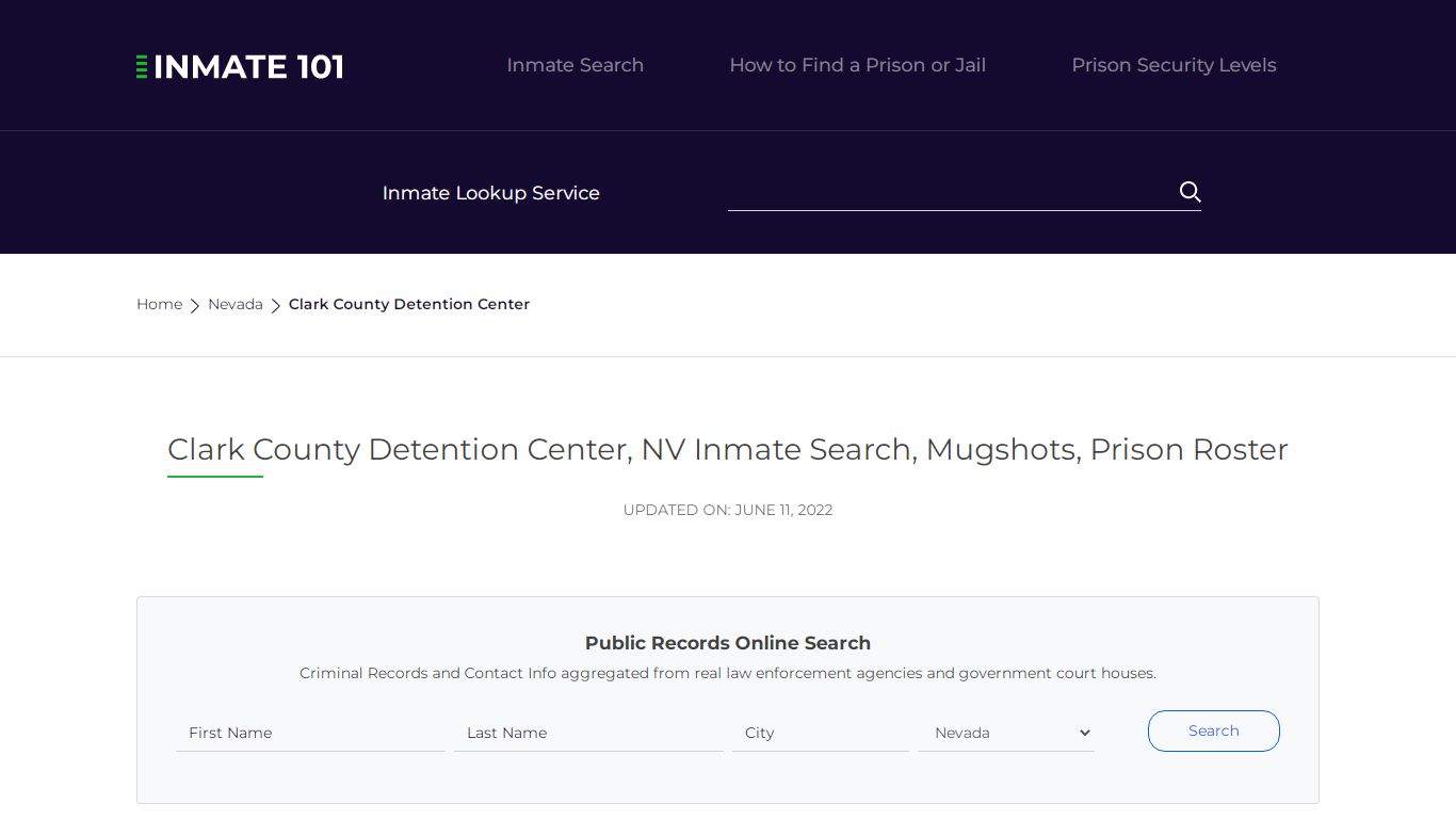 Clark County Detention Center, NV Inmate Search, Mugshots, Prison ...